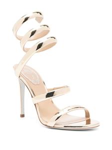 René Caovilla Cleo 105mm leather sandals - Goud