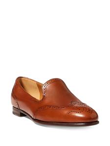 Ralph Lauren Collection Quincy loafers met geperforeerd detail - Bruin