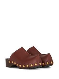 ETRO Leren klompen met studs - Bruin