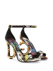 Dolce & Gabbana 105mm sandalen met DG barokhak - Zwart