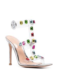 Gianvito Rossi Sandalen verfraaid met kristallen - Zilver