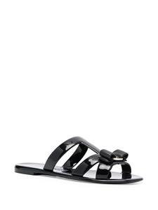 Ferragamo Lylia Vara teenslippers met strik - Zwart