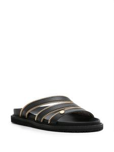 Moschino Leren slippers - Zwart