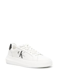 Calvin Klein logo-print leather sneakers - Wit