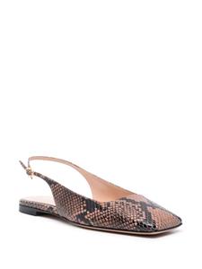 Gianvito Rossi square-toe leather ballerina shoes - Zwart