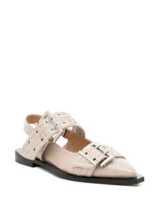 GANNI 2015 pre-owned Medor 23 ballerina's met gesp - Beige