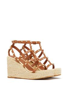 Valentino Rockstud espadrilles met sleehak - Bruin