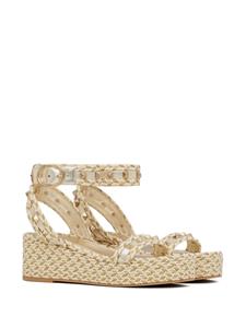 Valentino Rockstud 45mm geweven sandalen - Beige