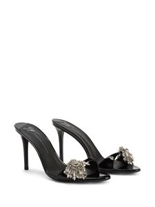 giuseppezanotti Giuseppe Zanotti Sabry muiltjes verfraaid met kristallen - Zwart