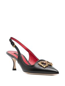 Dolce & Gabbana Slingback pumps met logoplakkaat - Zwart