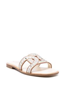 Tod's studded-logo sandals - Beige