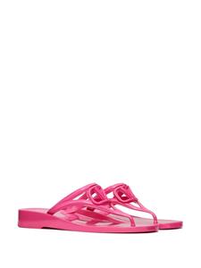 Valentino VLogo Signature teenslippers met sleehak - Roze