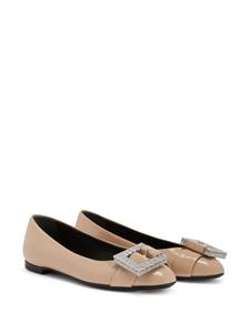 Giuseppe Zanotti Ballerina's met gespdetail - Beige