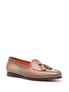 Santoni Andrea loafers met kwastje - Bruin