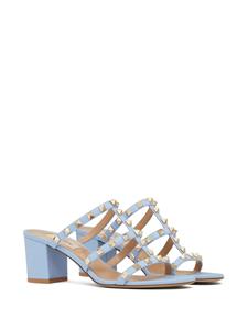 Valentino Rockstud leren slippers - Blauw