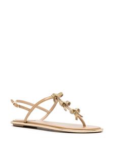 René Caovilla rhinestone-embellished leather sandals - Goud