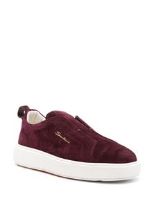 Santoni suede slip-on sneakers - Paars