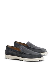 Tod's Suède loafers met logo-reliëf - Grijs