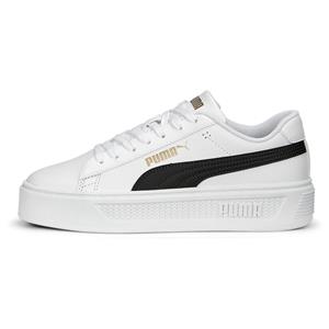 PUMA Smash Platform v3 sneakers voor Dames, Wit/Zilver, Maat 35,5