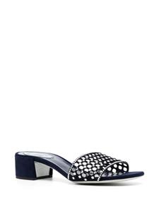 René Caovilla 50mm embellished leather mules - Blauw