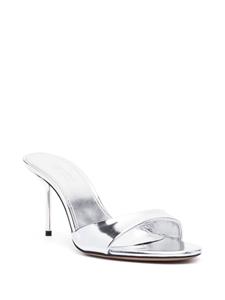 Paris Texas Lidia 70mm leather mules - Zilver