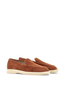 Hogan logo-debossed leather loafers - Bruin