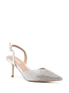 NICOLI Addilyn 85mm rhinestone slingback pumps - Zilver