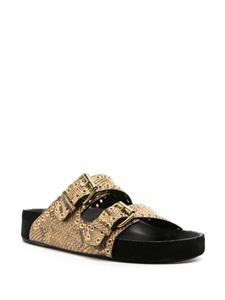 ISABEL MARANT Lennyo lizard-skin leather sandals - Beige