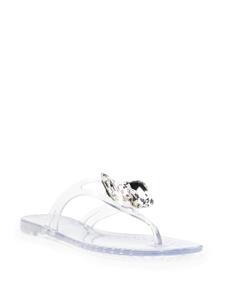 Casadei Teenslippers met kristallen strik - Beige
