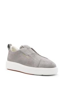 Santoni laceless suede sneakers - Grijs