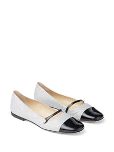 Jimmy Choo Elisa leather ballerina shoes - Zilver