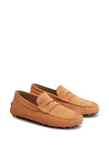Tod's logo-embossed suede loafers - Beige