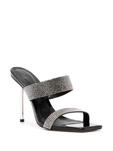 Schutz 120mm crystal-embellished leather mules - Zilver