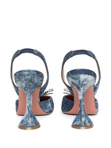 Amina Muaddi Rosie 110mm denim slingback pumps - Blauw