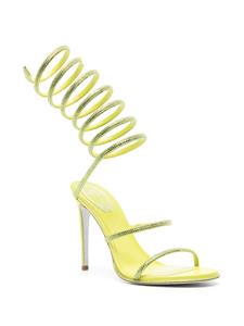 René Caovilla 105mm crystal-embellished spiral sandals - Groen