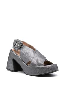 GANNI 95mm glitter sandals - Zilver