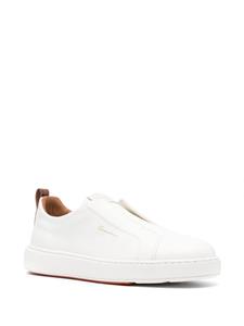 Santoni leather slip-on sneakers - Wit