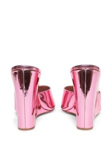 Amina Muaddi Lupita wedge sandals - Roze
