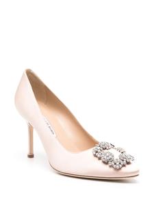 Manolo Blahnik Hangisi 90mm satin pumps - Beige