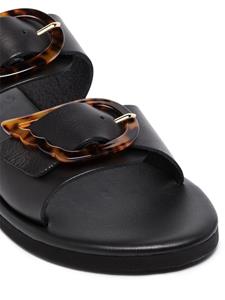 Ancient Greek Sandals Iaso sandalen met dubbele gesp - Zwart