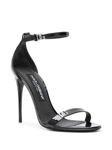 Dolce & Gabbana Gelakte sandalen met logoplakkaat - Zwart