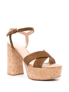 Gianvito Rossi 128mm suede platform sandals - Bruin