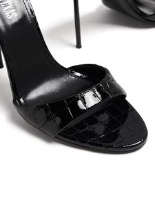 Paris Texas Lidia 105mm crocodile-effect sandals - Zwart