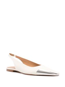 Off-White Allenframe leather ballerina shoes - Beige