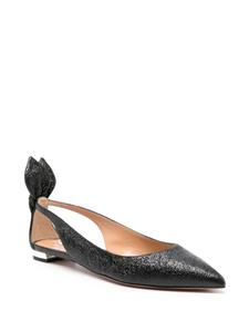 Aquazzura Bow Tie leather ballerina shoes - Zwart