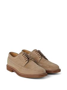 Brunello Cucinelli decorative-stitching leather shoes - Beige