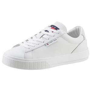 TOMMY JEANS Plateausneakers TJW CUPSOLE SNEAKER ESS met logo-patch op de tong, vrijetijdsschoen, lage schoen, veterschoen