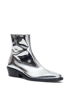 Proenza Schouler Bronco mirrored-finish ankle boots - Zilver