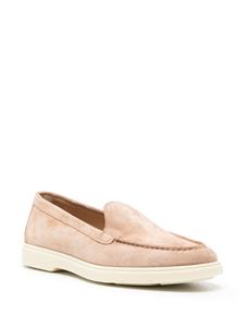 Santoni round-toe suede loafers - Beige