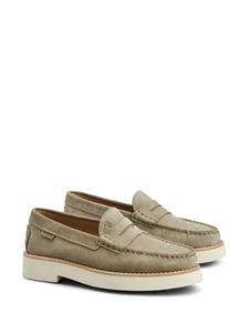 Tod's Suède loafers met logo-reliëf - Beige